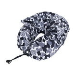 Maxbell Ergonomic Memory Foam Neck Travel Pillow with Hoodie for Airplane Car Home Black