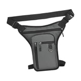 Maxbell Motorcycle Drop Leg Bag for Men Women Lightweight Waterproof PU Material Grey