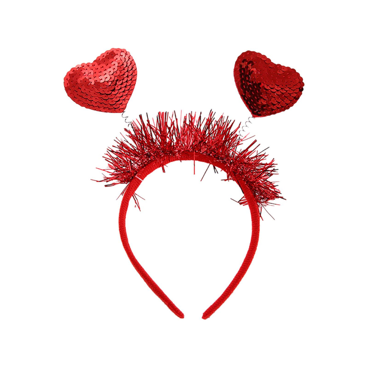 Maxbell Sequins Heart Headbands Headwear Valentines Day Headdress for Decoration