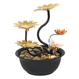 Maxbell Tabletop Water Fountain Waterfall Ornament LED Lights USB Living Room