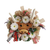 Maxbell Spring Summer Highland Cattle Wreaths Front Door Wreath 50cm Home Decoration