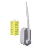 Maxbell Disposable Toilet Brush Cleaning Tool for Home Bathroom Gray 8x Yellow Head