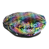 Max Maxb Fashion Shinny Sequins Beret Beanie Hat Cap for Party Fancy Dress Multicolor