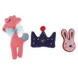 Max Cotton Animals Crown Embellishments for DIY Hair Accessories 3 Pieces A