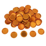Maxbell 100 Piece Flattened Bottle Caps for DIY Hair Bows Pendant Craft Gold