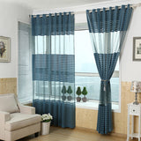 Max Sheer Curtains Rod Pocket Striped Sheer Curtain for Living Room  Blue