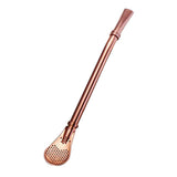 Maxbell Creative Coffee Spoon Drinking Straw Mini Yerba Mate Teaspoon Rosy gold