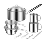 Maxbell Cooking Pot Camping Equipment Accessories Stackable Portable for Picnic 10pcs