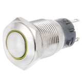 Max Maxb 16mm Metal Switch Power Start Button Self Latching with LED Ring  Yellow