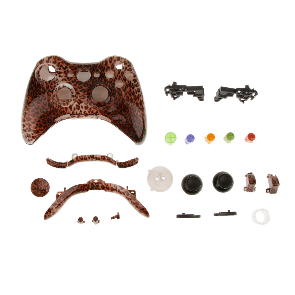 Maxbell Protective Case Shell Button Kit for Xbox 360 Controller-Brown Leopard Perfect Fit Antiscratch Shockproof