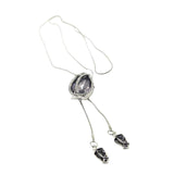 Maxbell Tulip Pendant Sweater Chain Elegant Rhinestone Accessories for Party Women Gray