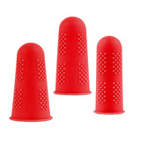 Maxbell 3x Finger Thumb Cots Non Slip Gloves Finger Sleeves Fingertip Cover Silicone red