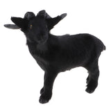 Max Simulation Goat Sheep Figurines Animal Plush Toy Christmas Decor Black 21cm