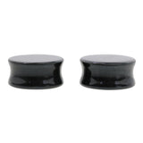 Maxbell 1Pair Round Ear Plug Ear Gauge Expander Flesh Tunnel Stretcher Body Jewelry 25mm Black Hematite