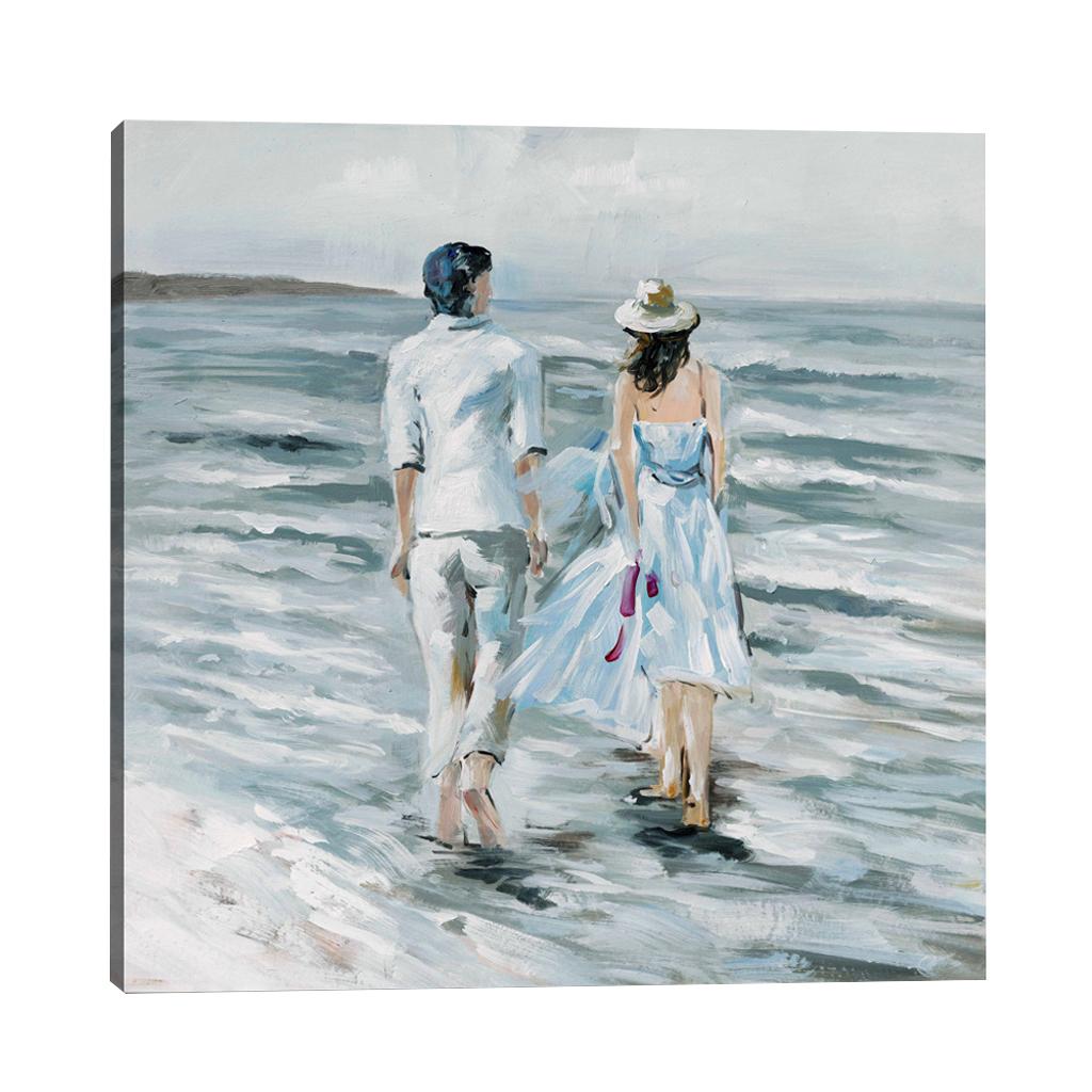 Max Abstract Figure Landscape Canvas Painting Home Decor 40x40cm Lovers Sea
