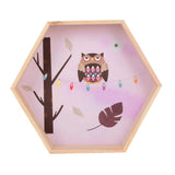 Max Maxb Hexagonal Wall Shelf Kids Room Decorative Display Rack Pink Owl(L)