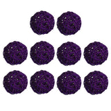 Max 10 Pcs Wicker Rattan Ball Ornaments Wedding Christmas Party Hanging Decor Purple