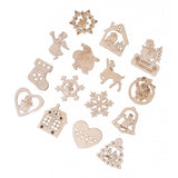 Max 15 Pieces Assorted Wooden Christmas Tree Hanging Decoration Xmas Ornaments