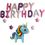 Max Unicorn Happy Birthday Balloons Letter Star Balloons Party Blue Unicorn