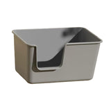 Maxbell Pet Litter Tray Litter Pan Cage Kitty Easy to Clean Open Top Cats Litter Box Gray