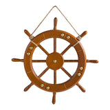 Maxbell Boat Steering Wheel Wood Ship Wheel for Coastal Theme Decoration