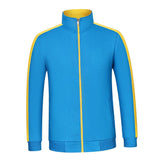 Max Fleece Lined Warm Thermal Winter Zipper Short Jacket Coat Blue Yellow 4XL