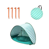 Maxbell Beach Tent with Baby Pool Shade for Picnic Summer green stripe