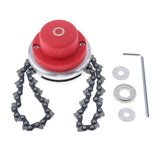 Max 65Mn Brush Cutter Trimmer Head With Sawchain for Lawn Mower Red