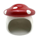 Maxbell Hideaway House Indoor Outdoor Mushroom Style Ceramic Hamster Habitat Hideout