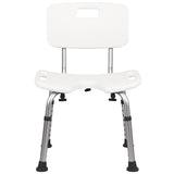 Max Bath Bench Shower Chair Stool Adjustable Height with Removable Back 02