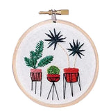 Max Stamped Embroidery Kit with Pattern Cross Stitch Crafts - Pot Plant EC002