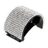 Maxbell Bling Rhinestone Hair Claw Clip Ponytail Holder Teethed Cuff Wrap Barrette 5.5x4cm Black
