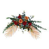 Maxbell Faux Floral Decoration for Photographic Props Engagement Ceremony Red