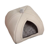 Maxbell Cat Warm House Dog Tent Sleeping Hut Kitty Anti Slip Calming Cave Pet Bed S Gray