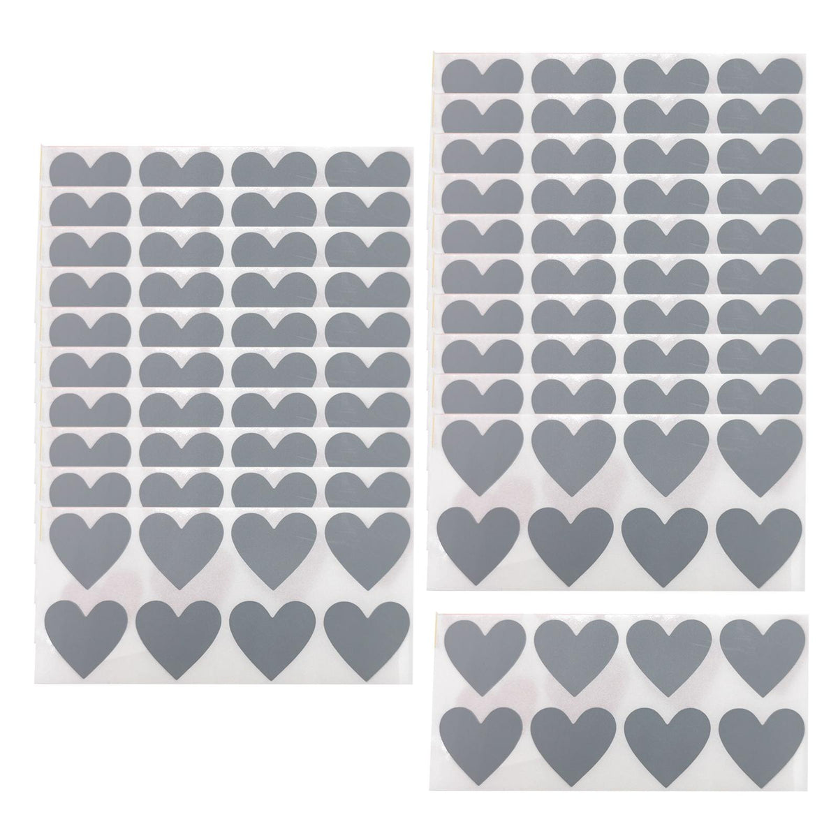 Maxbell Pack of 300 Heart Shaped Scratch Off Stickers Labels for DIY Supplies Gift Gray