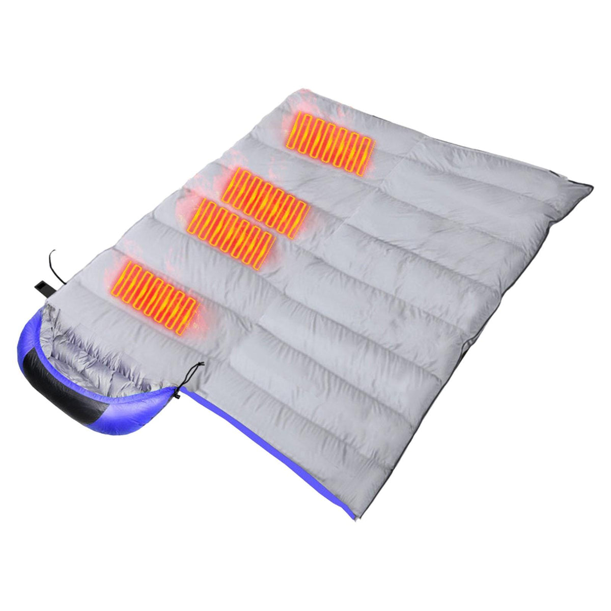 Maxbell Heated Sleeping Bag Soft USB Waterproof Warm for Hiking Camping Outdoor Blue