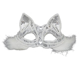 Maxbell Luxury Masquerade Ball Mask Cosplay Costume Lace Masks Girls Dress Up White With Hair