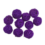 Max 10pcs 3cm Wicker Rattan Balls Xmas Wedding Party Decorative Crafts purple