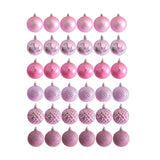 Maxbell 36x Christmas Balls Ornaments Hanging Pendants Decorative Bauble for Wreath Pink