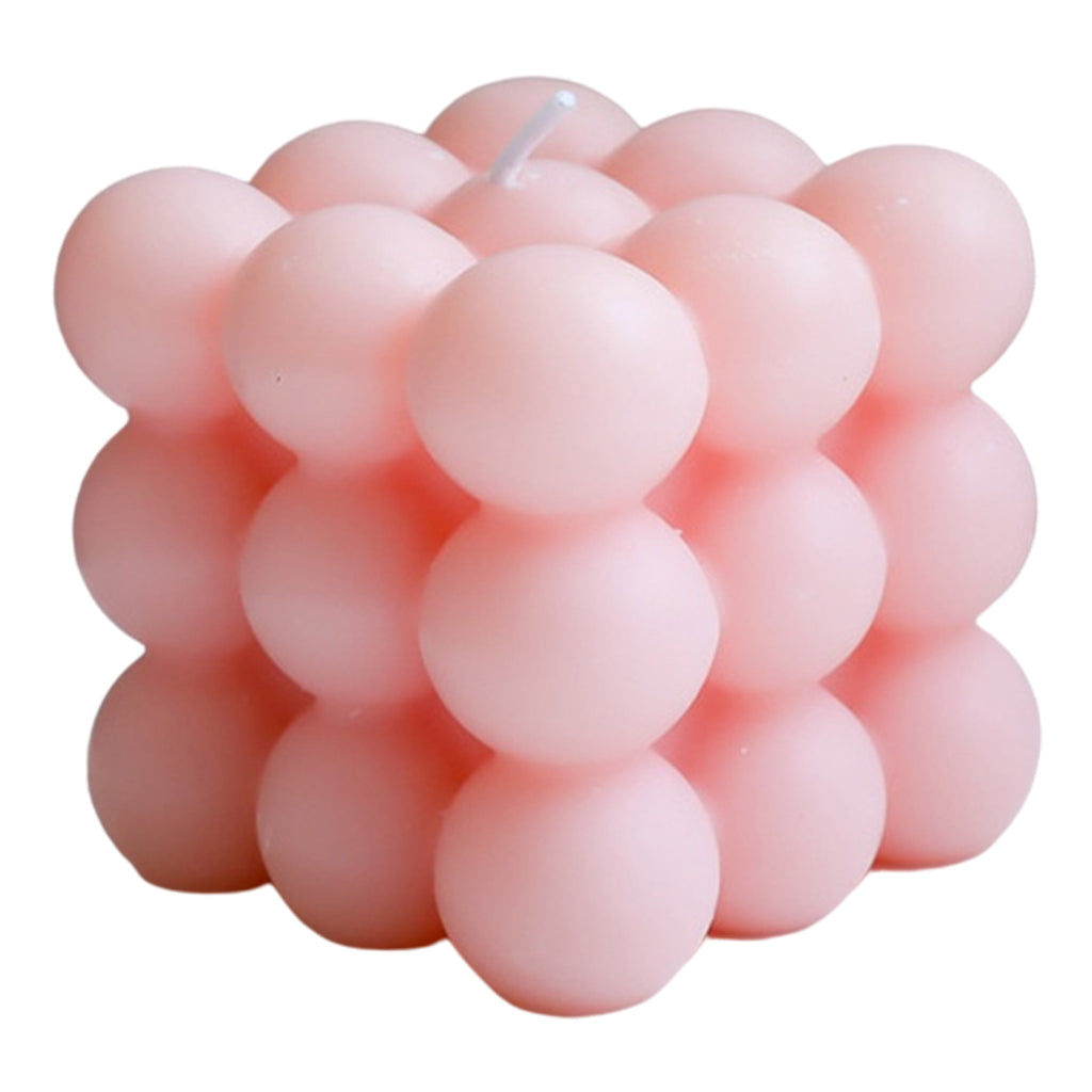 Maxbell Cube Candle Soy Wax Small INS Bedroom Office Nursery Decor Dessert Candle pink