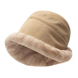 Maxbell Autumn Winter Bucket Hat Fisherman Cap Fashion Warm Comfortable Solid Color Beige