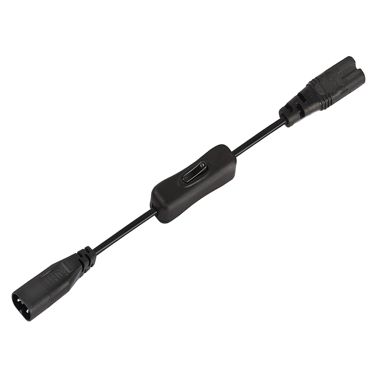 Maxbell IEC 320 C8 Male to C7 Female Power Cable with On/Off Switch for Computer