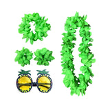 Maxbell Hawaiian Necklace Costume Set Beach Womens Fancy Dress Dress Decor Headband Green
