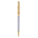 Maxbell Ballpoint Pen Rotating Gold foil Into Oil Metal Pen Gift for Friend White