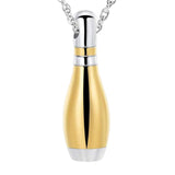 Maxbell Cremation Urn Necklace Memorial Necklace Keepsake Stainless Steel Small Golden