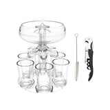Maxbell 6 Glass Dispenser Clear Wine Rack for Party Party Drinking Wedding 6 Cups Brush Opener
