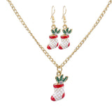 Maxbell Christmas Themed Necklaces Earrings Jewelry Set Kids Gift Boot