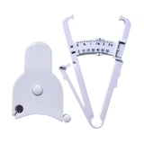 Maxbell 2Pcs Body Fat Caliper and Tape Measure for Body Measurement Tool Gym White