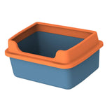 Maxbell Cat Litter Boxes for Indoor Cats Open Air for Kitten Litter Boxes Low Entry Blue