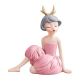 Maxbell Modern Girl Statue Ornament Craft Desk for Birthday Gift Office Rack StyleG